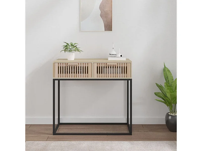 Mesa consola 80x30x75 cm derivados de madeira e ferro PT832043