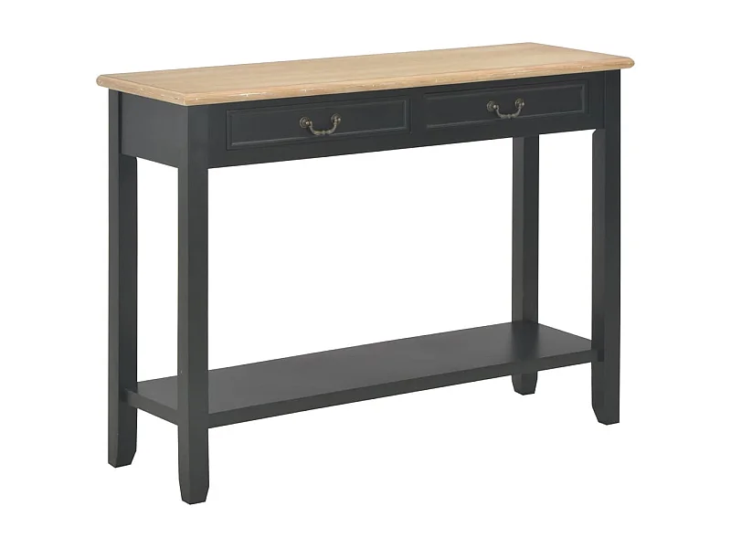 Mesa consola de madera negro 110x35x80 cm ES979266
