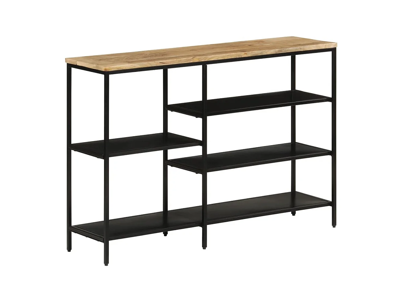 Table console 110x30x75 cm bois de manguier massif brut et fer FR39129