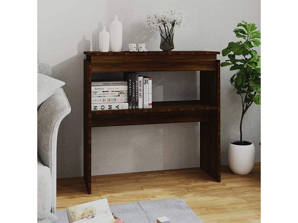 Table console Chêne marron 80x30x80 cm Bois d'ingénierie FR20059