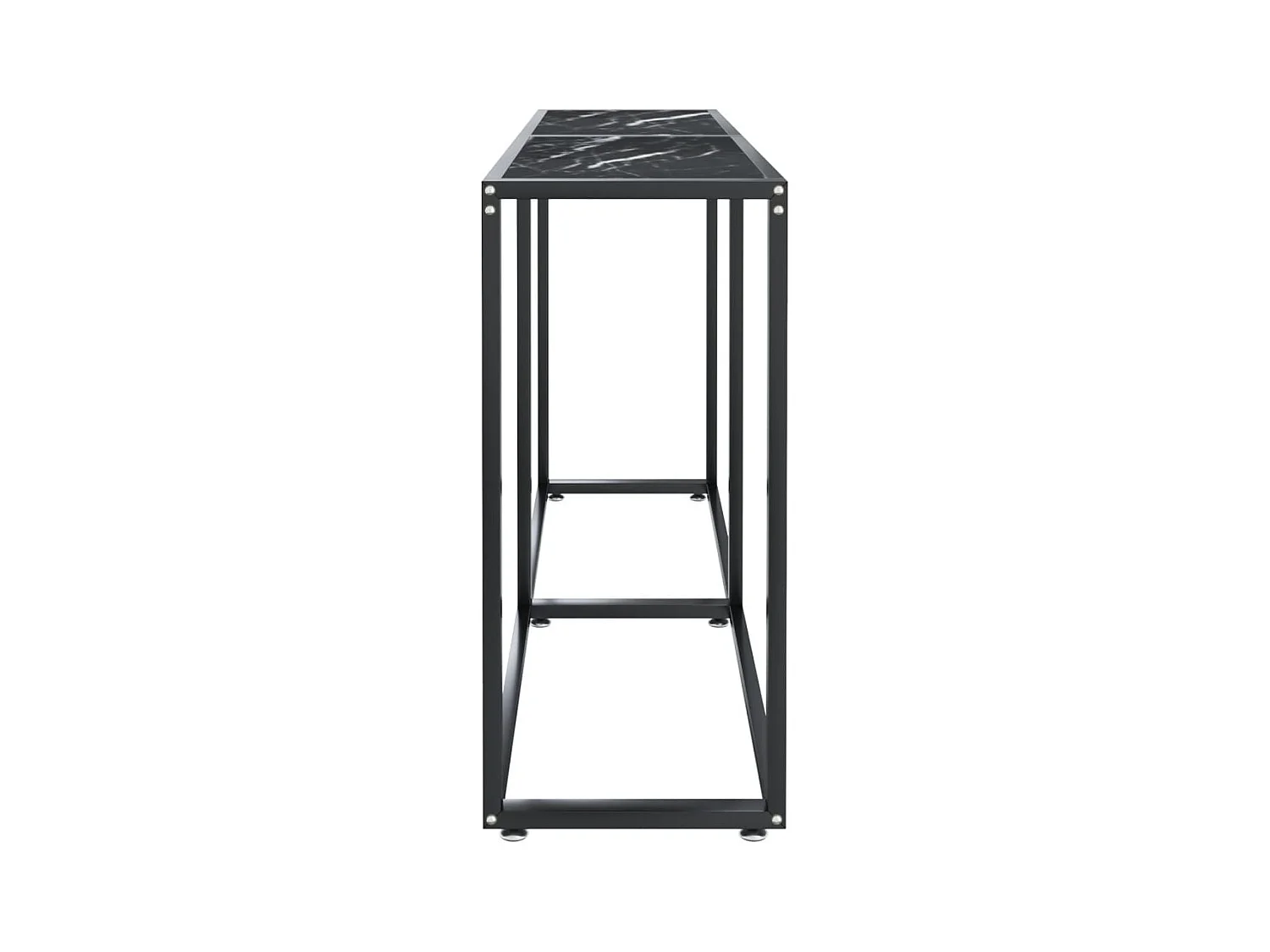 Mesa consola vidrio templado mármol negro 140x35x75,5cm ES697461