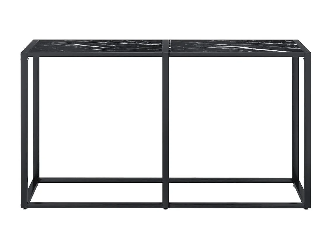Table console Marbre noir 140x35x75,5 cm Verre trempé FR86721
