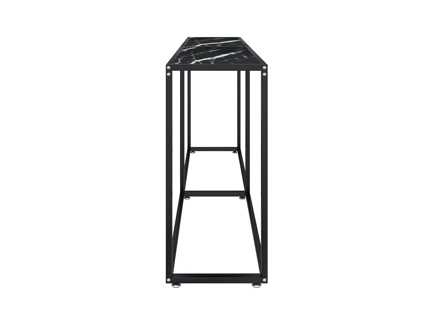 Table console Marbre noir 200x35x75,5 cm Verre trempé FR59507