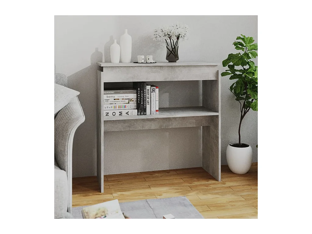 Table console Gris béton 80x30x80 cm Aggloméré FR67315