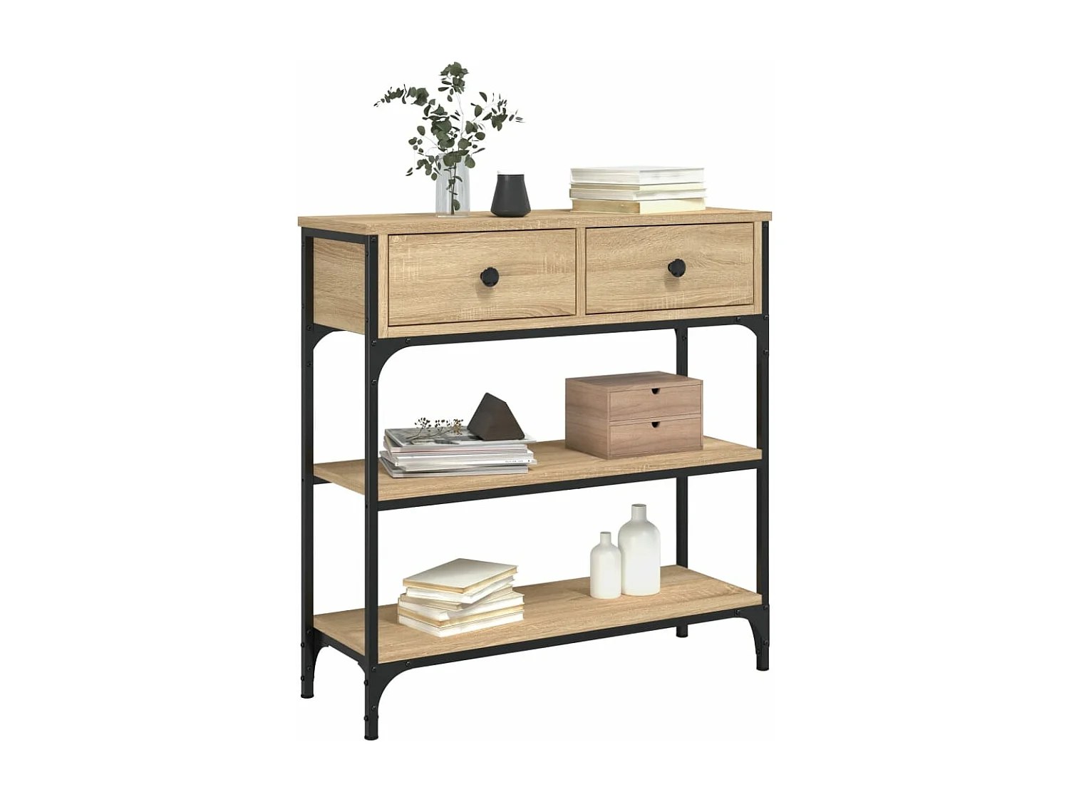 Table console chêne sonoma 72,5x25x75 cm bois d'ingénierie FR74512