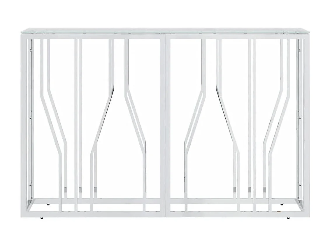 Table console 110x30x70 cm acier inoxydable et verre FR12872