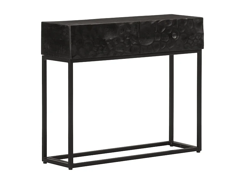 Mesa consola 90x30x76 cm mangueira maciça e ferro preto PT550585