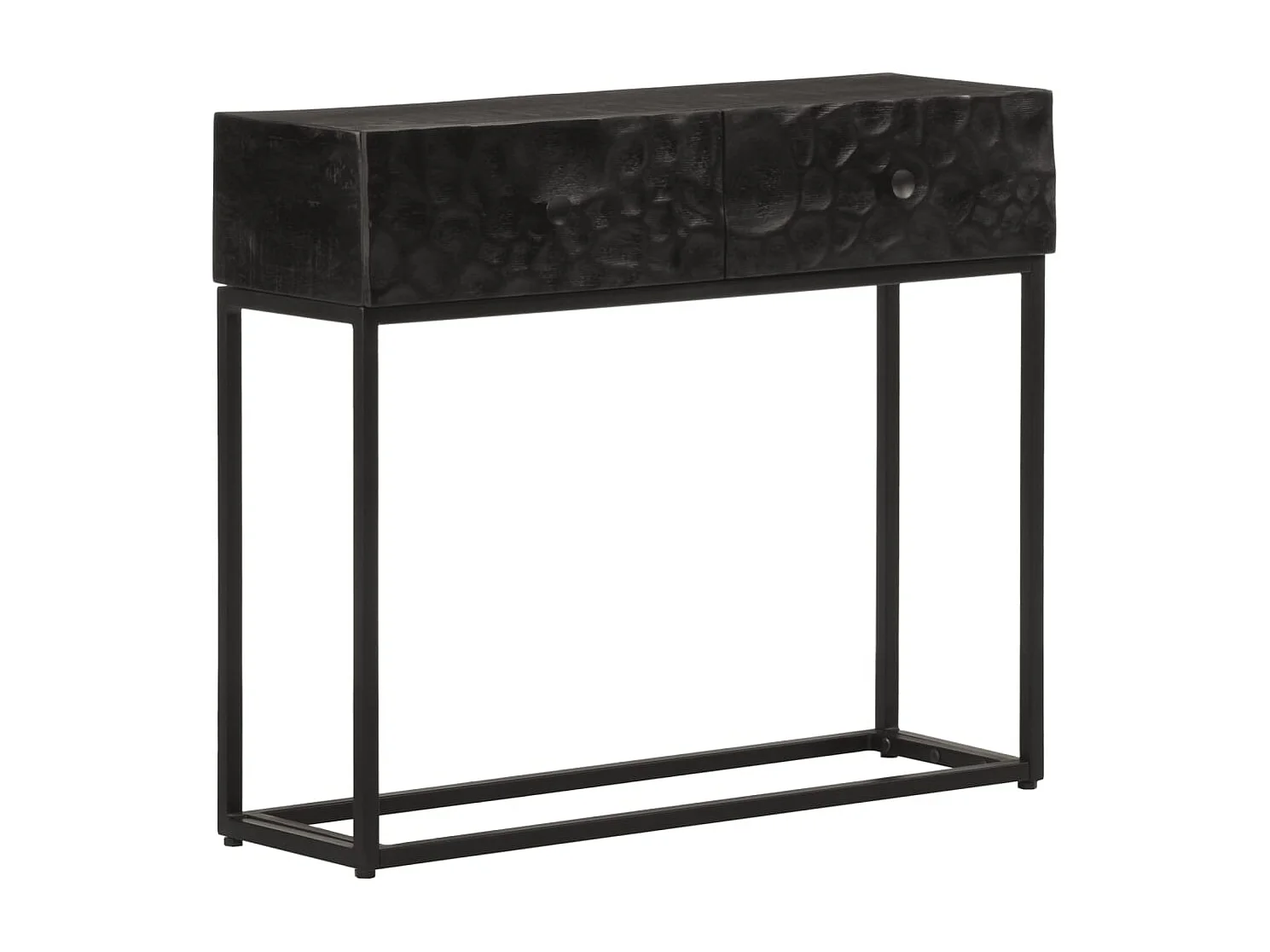 Table console noir 90x30x76 cm bois massif de manguier et fer FR58491