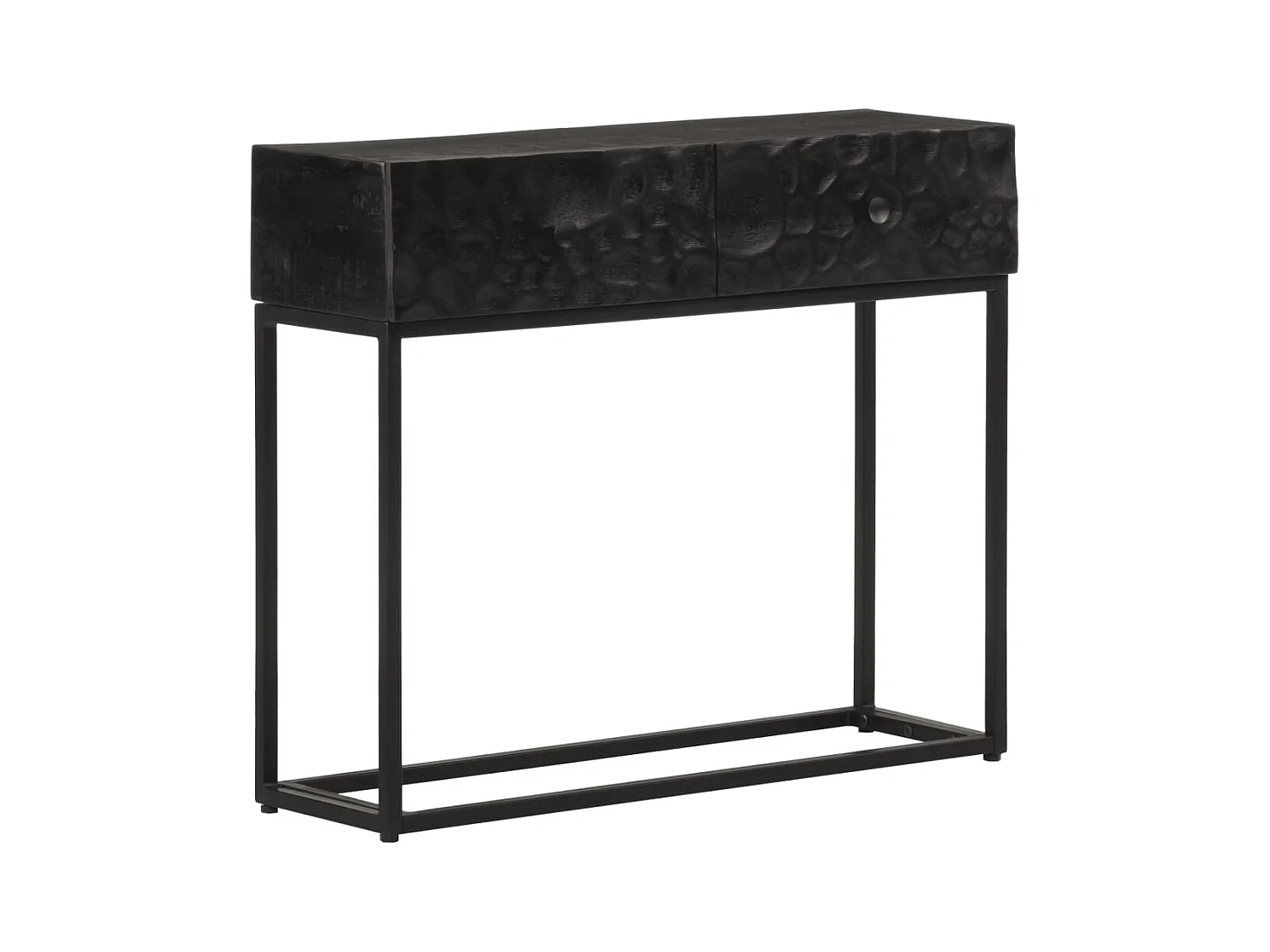 Table console noir 90x30x76 cm bois massif de manguier et fer FR58491