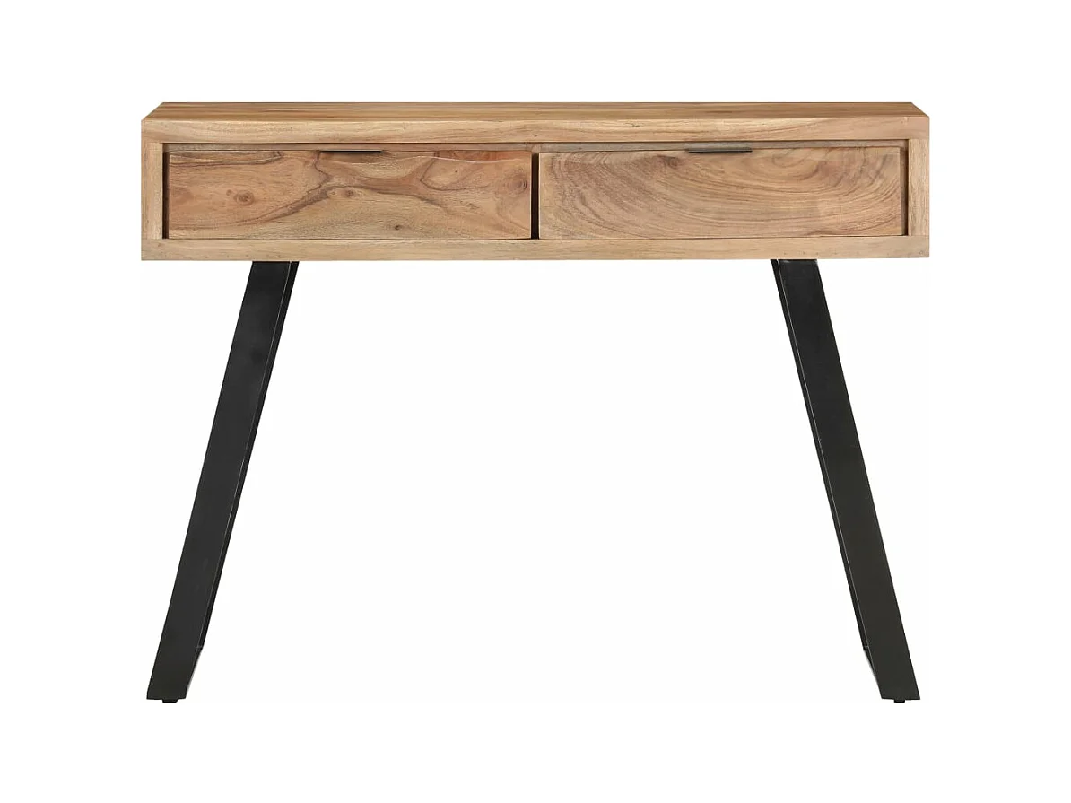 Table console 100x35x76 cm Bois d'acacia avec bord naturel FR68468