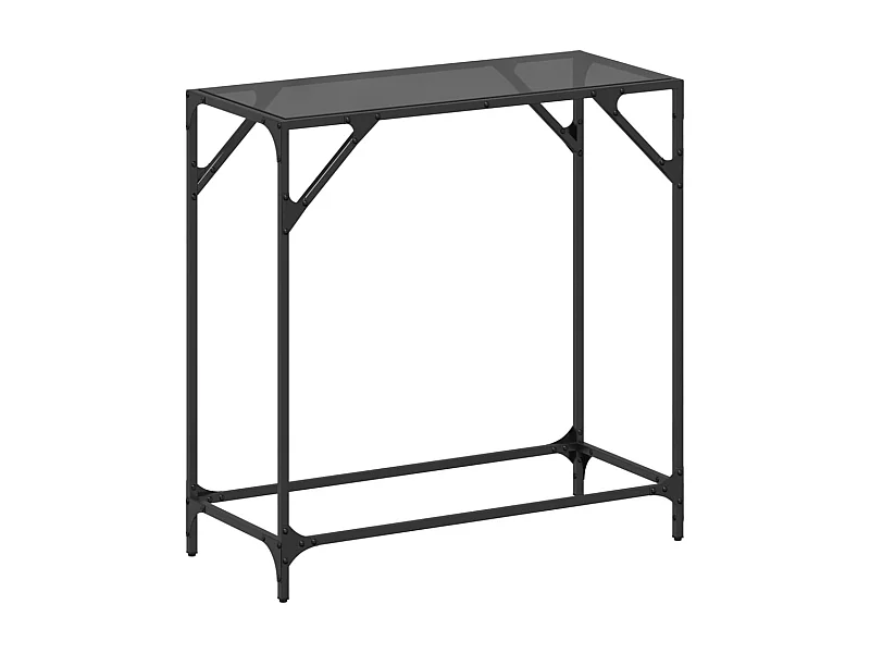 Wandtafel met zwart glazen blad 80x35x81 cm staal BE586777