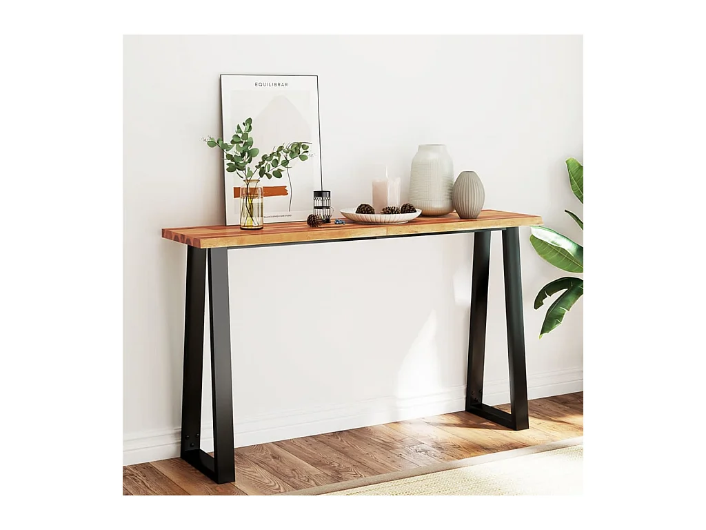 Table console à live edge 140x40x80 cm bois d'acacia solide FR94336