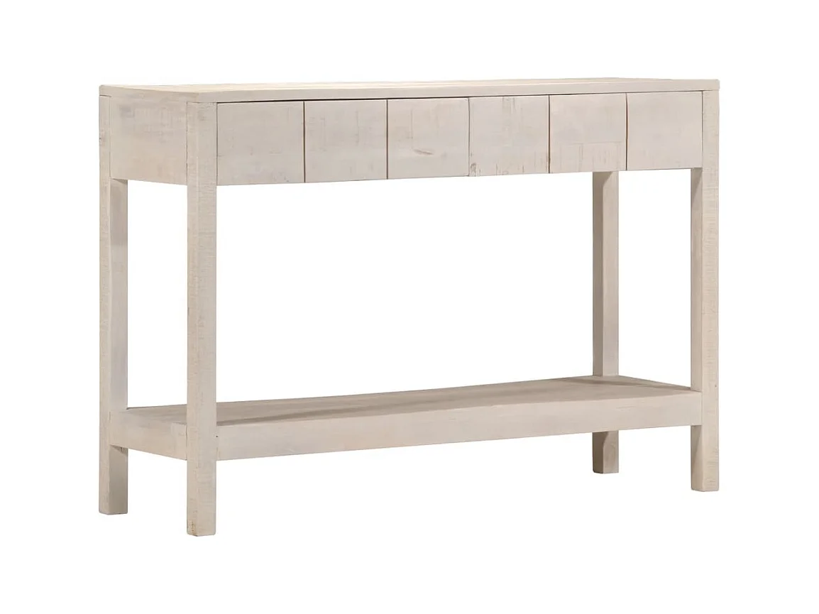 Table console blanc 110x35x75 cm bois de manguier solide FR14632