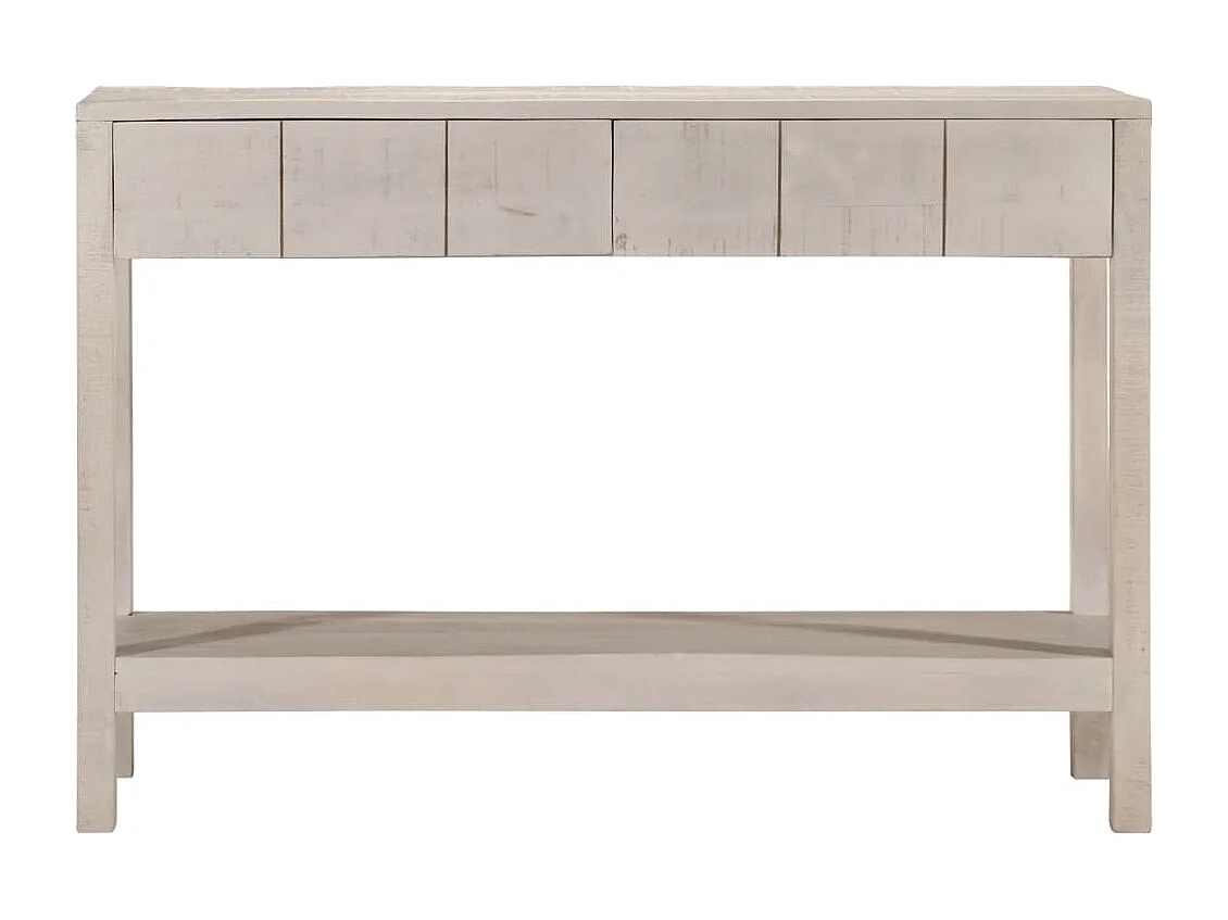 Mesa consola 110x35x75 cm madeira de mangueira maciça branco PT645260