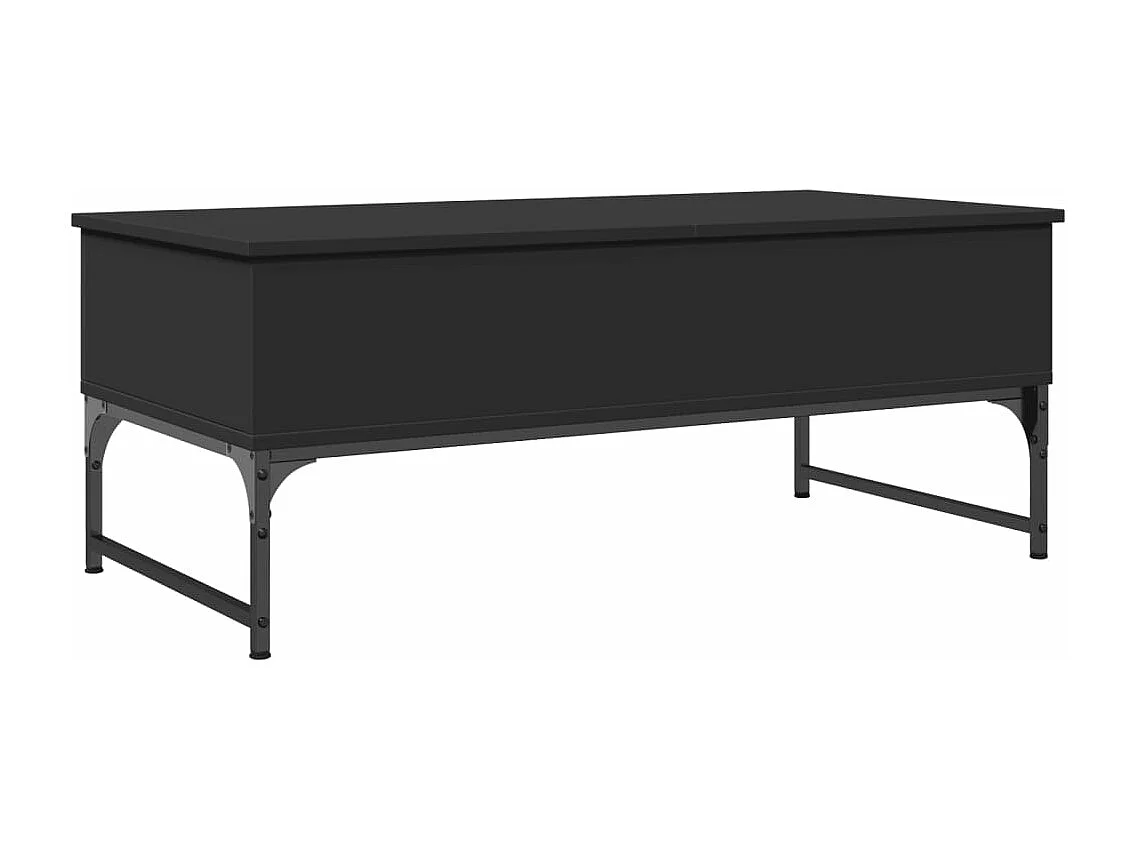 Mesa de centro de madera ingeniería y metal negro 100x50x40 cm ES828989