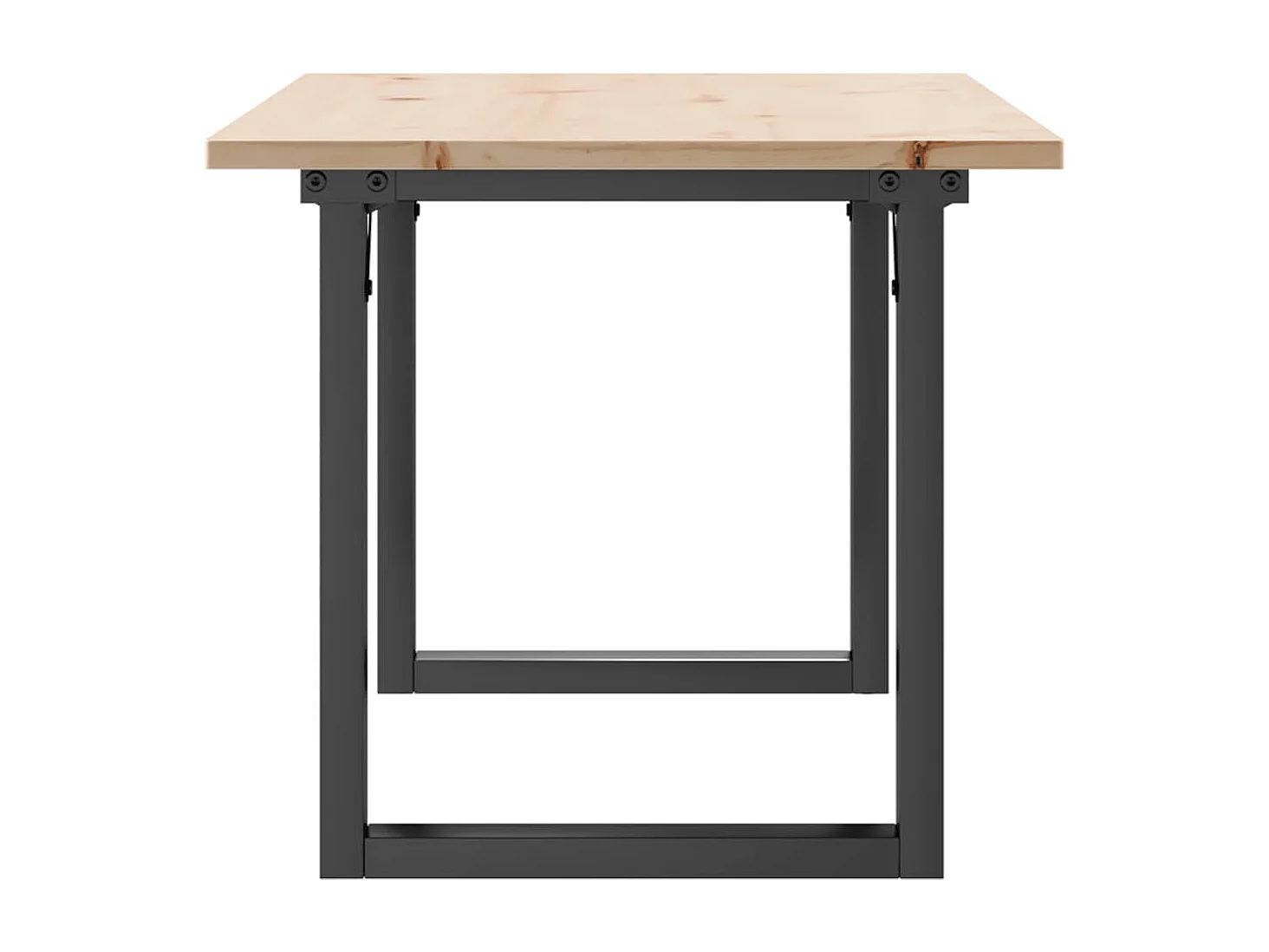 Table basse cadre en O 100x50x45 cm bois de pin massif et fonte FR16651