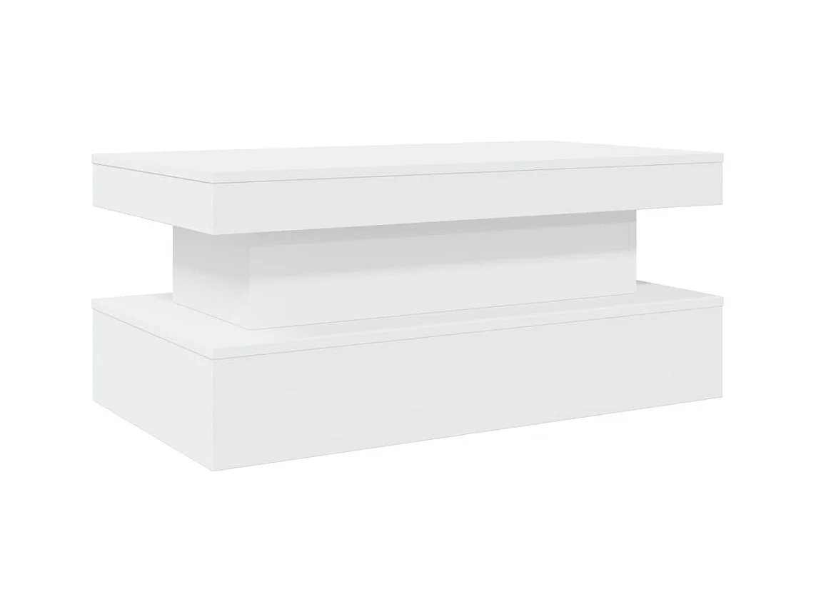 Table basse avec lumières LED blanc 90x50x40 cm FR43106