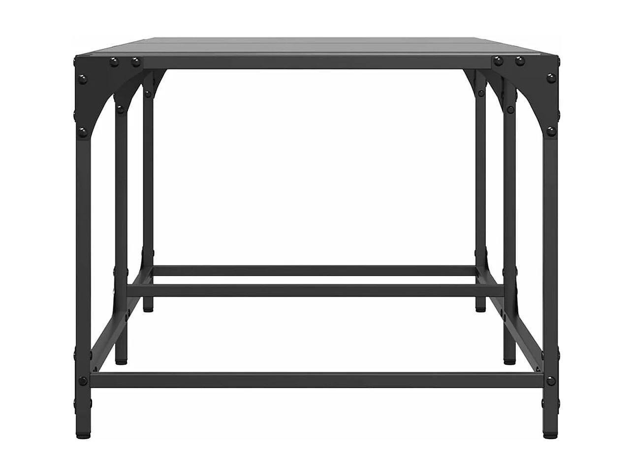 Table basse avec dessus en verre noir 98,5x50x40 cm acier FR29647