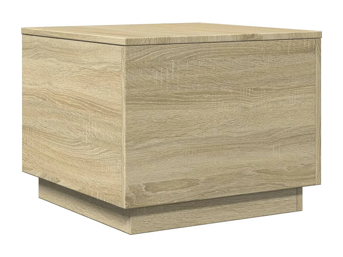 Table basse avec lumières LED chêne sonoma 50x50x40 cm FR27586