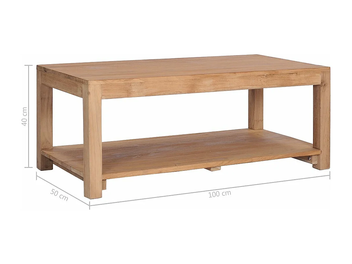 Mesa de centro 100x50x40 cm madeira de teca maciça PT336636