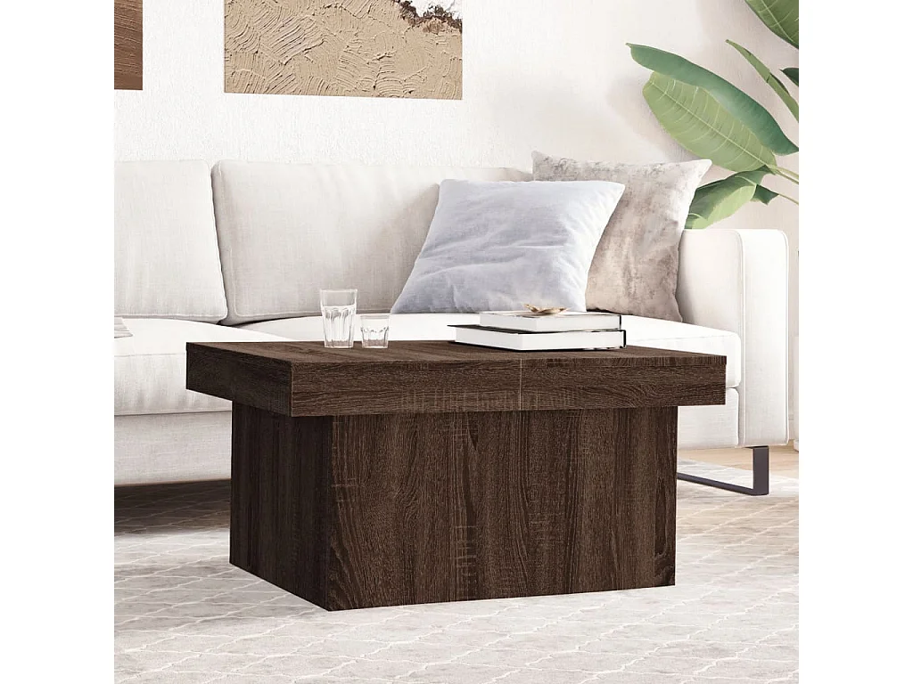 Table basse chêne marron 100x55x40 cm bois d'ingénierie FR98357