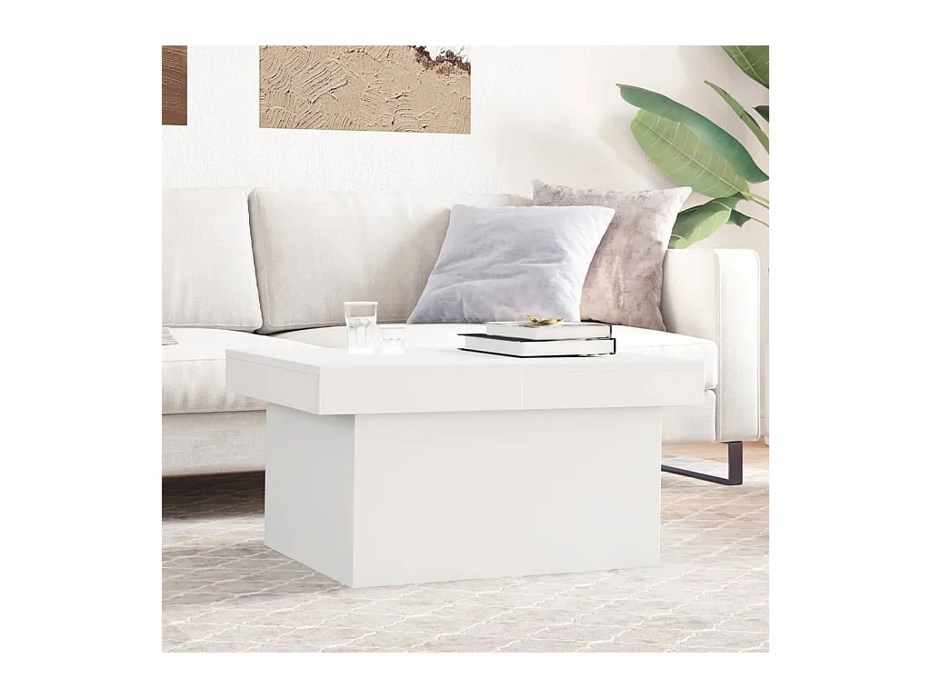 Table basse blanc 100x55x40 cm bois d'ingénierie FR39515