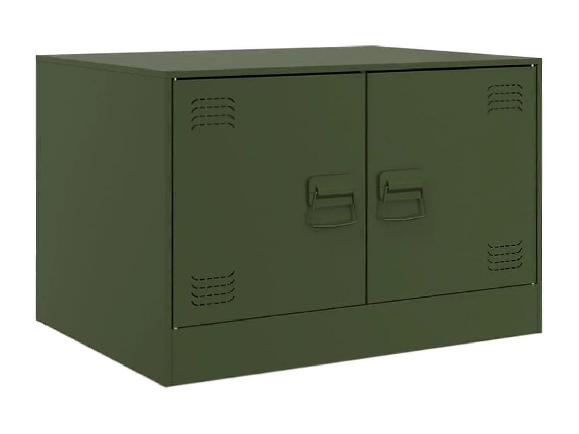 Table basse vert olive 67x50x44 cm acier FR12966