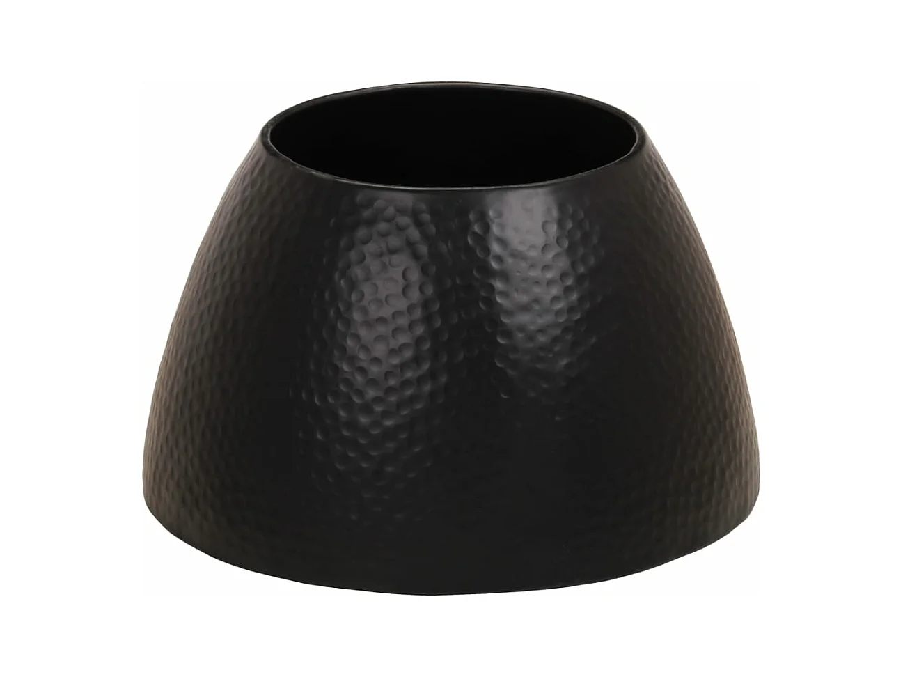 Table basse martelée en aluminium Ø 50x30 cm noir FR88924