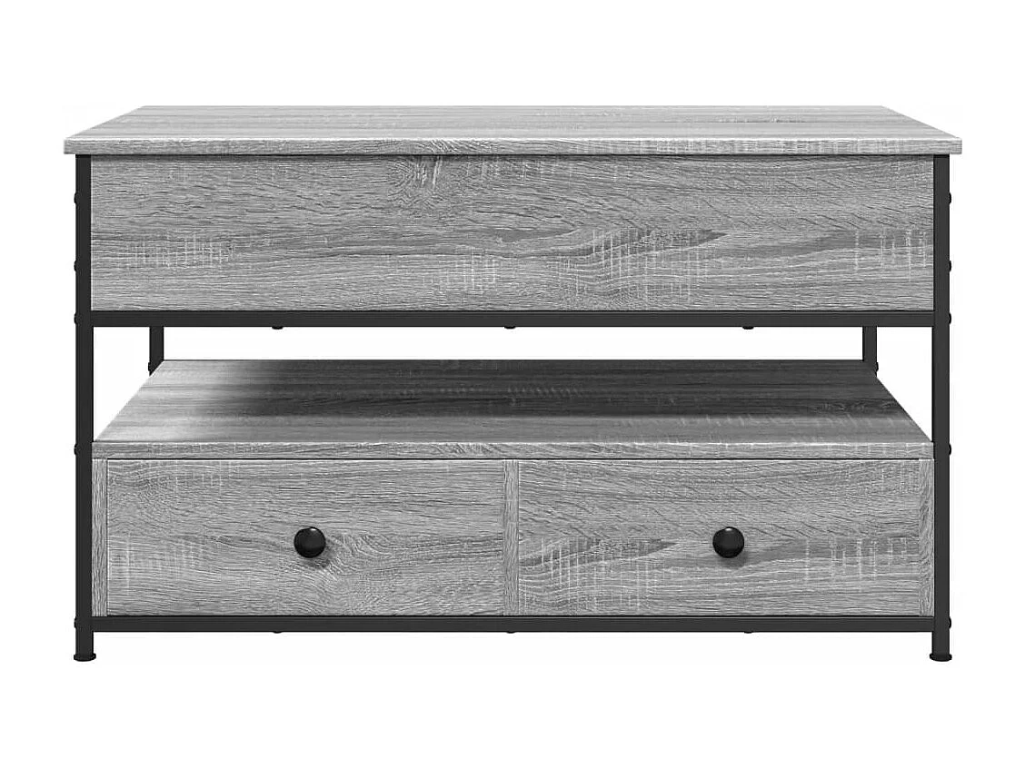 Table basse sonoma gris 85x50x50 cm bois d'ingénierie et métal FR61651