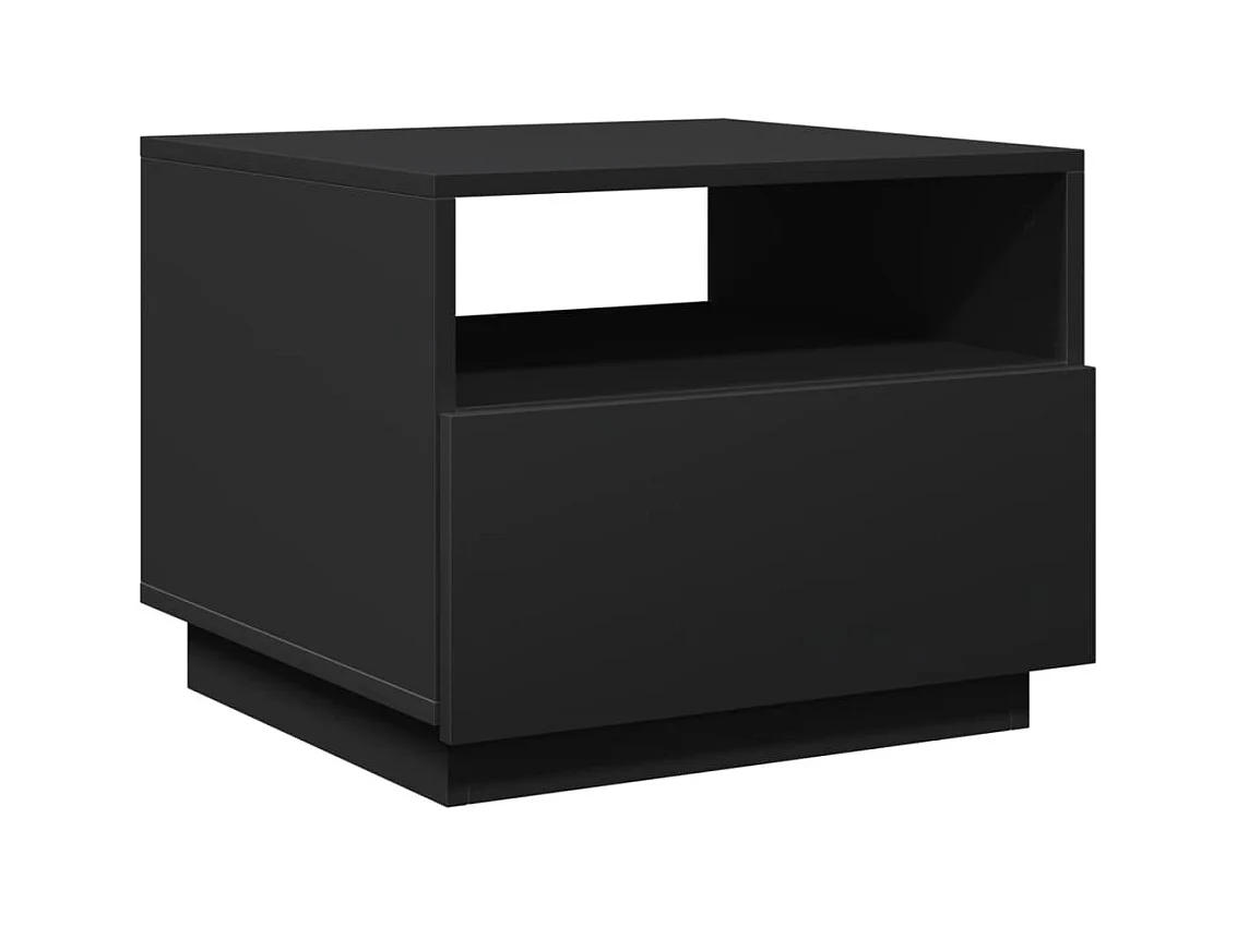 Table basse avec lumières LED noir 50x49x40 cm FR21775