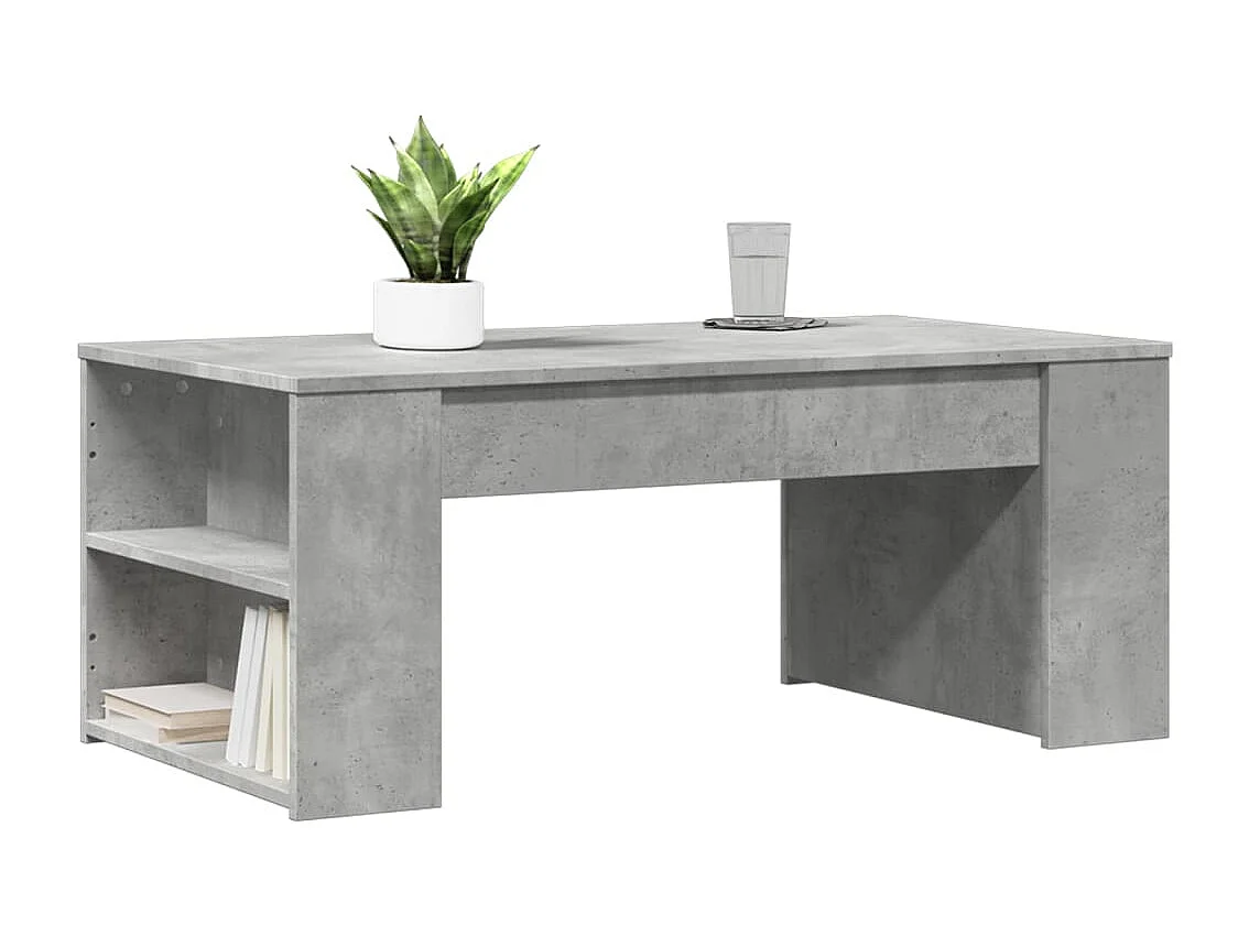 Mesa de centro madera de ingeniería gris hormigón 102x55x42 cm ES113667