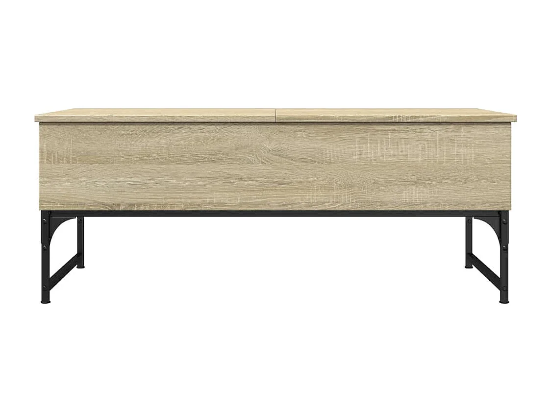 Table basse chêne sonoma 100x50x40cm bois d'ingénierie et métal FR36330
