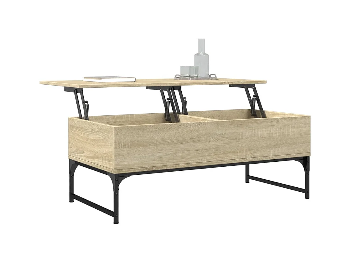 Salontafel 100x50x40 cm bewerkt hout en metaal sonoma eiken BE782570