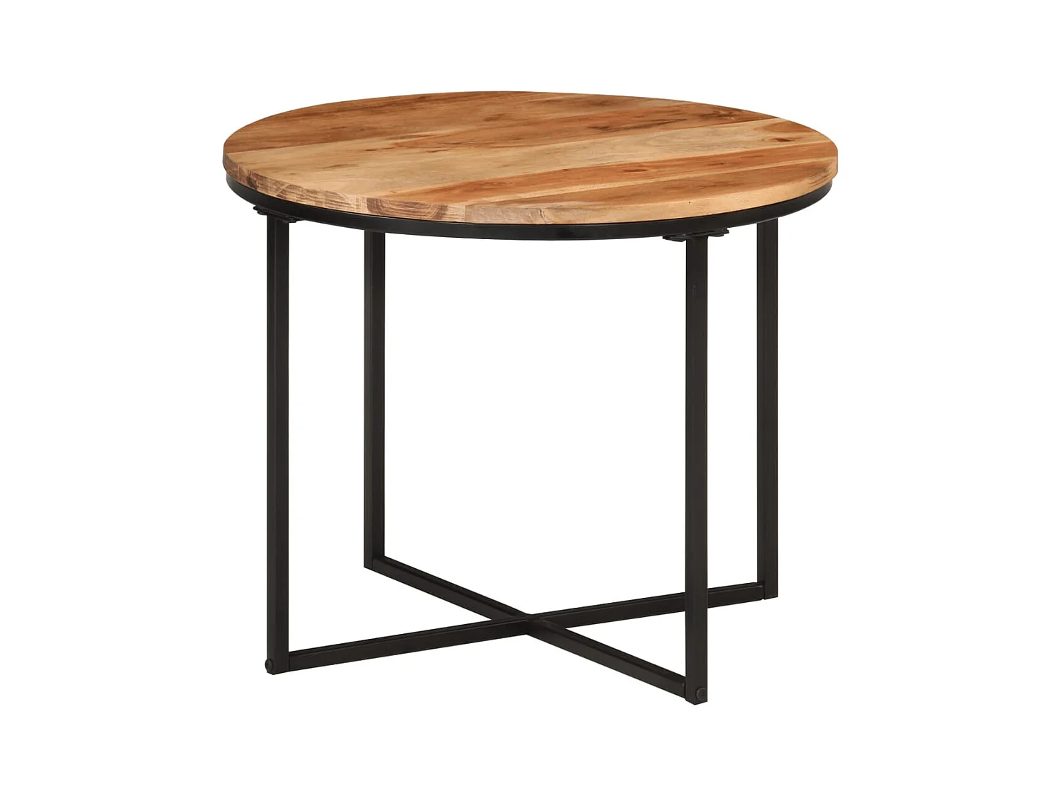 Table basse 55x55x45 cm bois massif acacia et fer FR72938