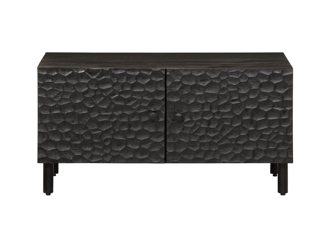 Table basse noir 80x50x40 cm bois massif de manguier FR32406