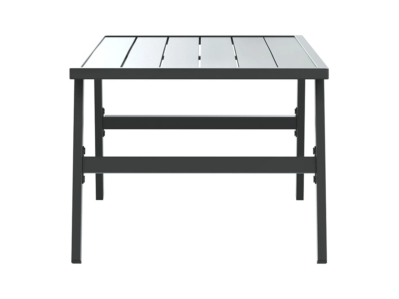 Table basse de jardin noir 90x45x35 cm acier enduit de poudre FR45152