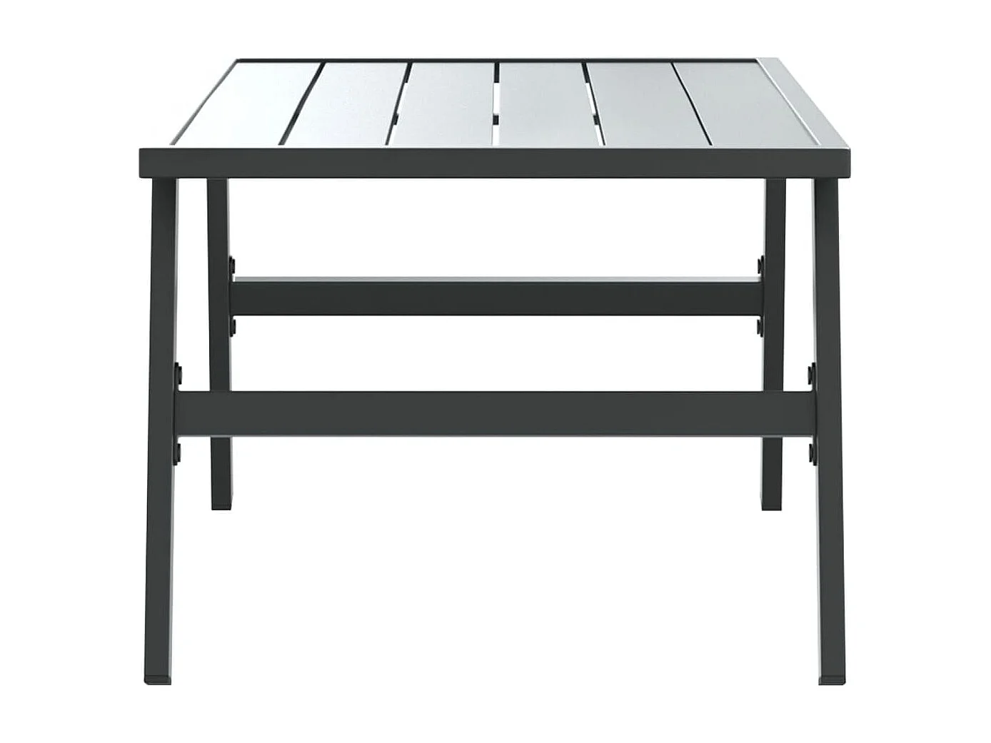 Table basse de jardin noir 90x45x35 cm acier enduit de poudre FR45152