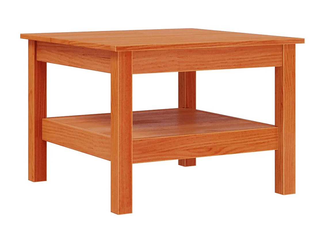 Mesa de centro 55x55x40 cm madeira pinho maciça castanho mel PT266245