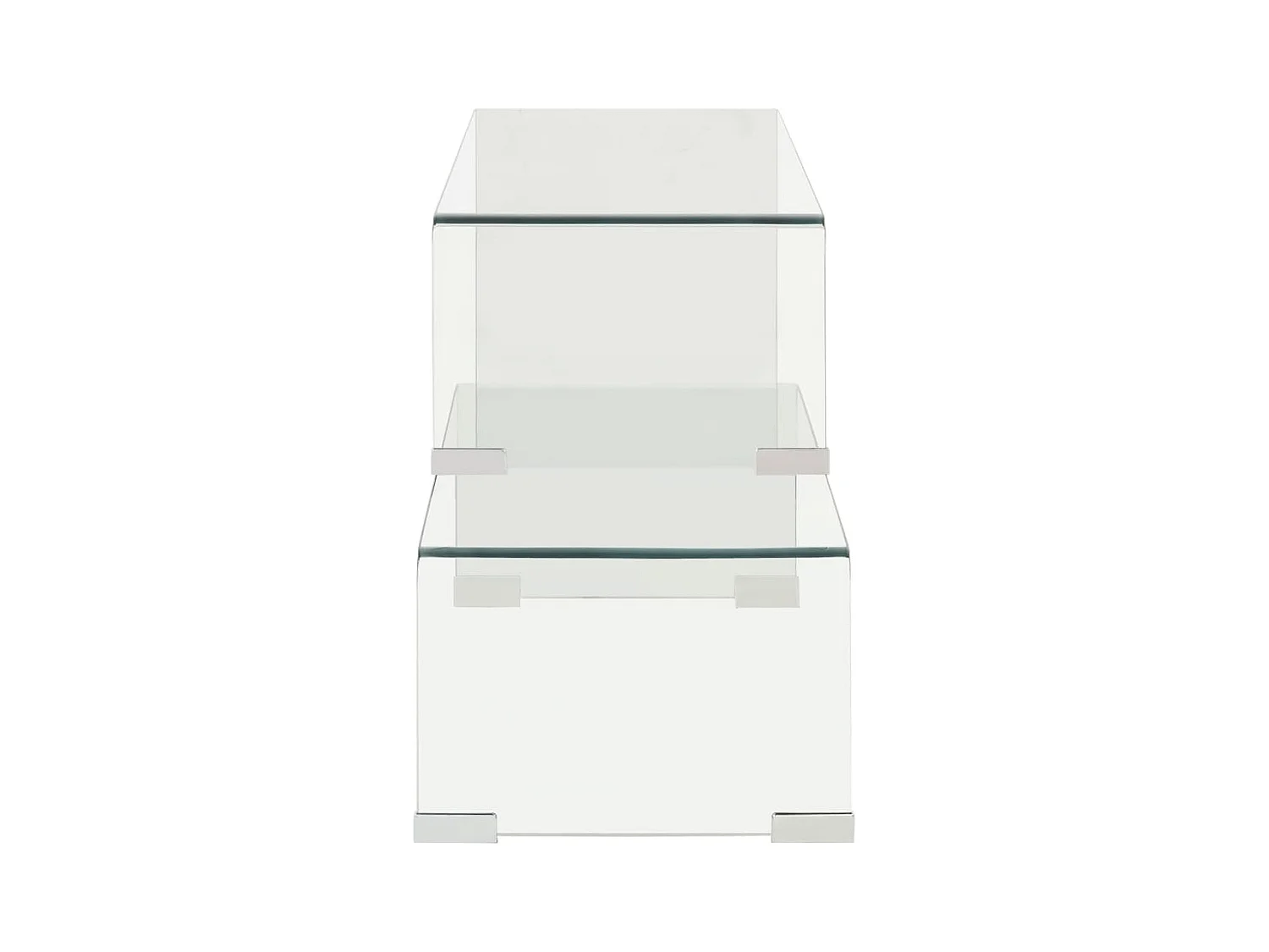 2-delige salontafelset 90x30x20/110x30x40 cm gehard glas BE569778