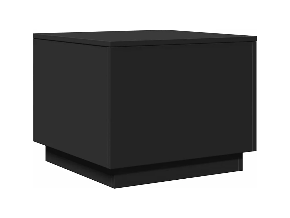 Table basse avec lumières LED noir 50x50x40 cm FR30051