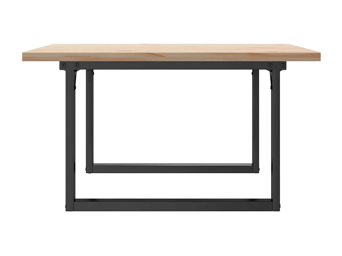 Table basse cadre en O 80x80x45,5cm bois de pin massif et fonte FR84344