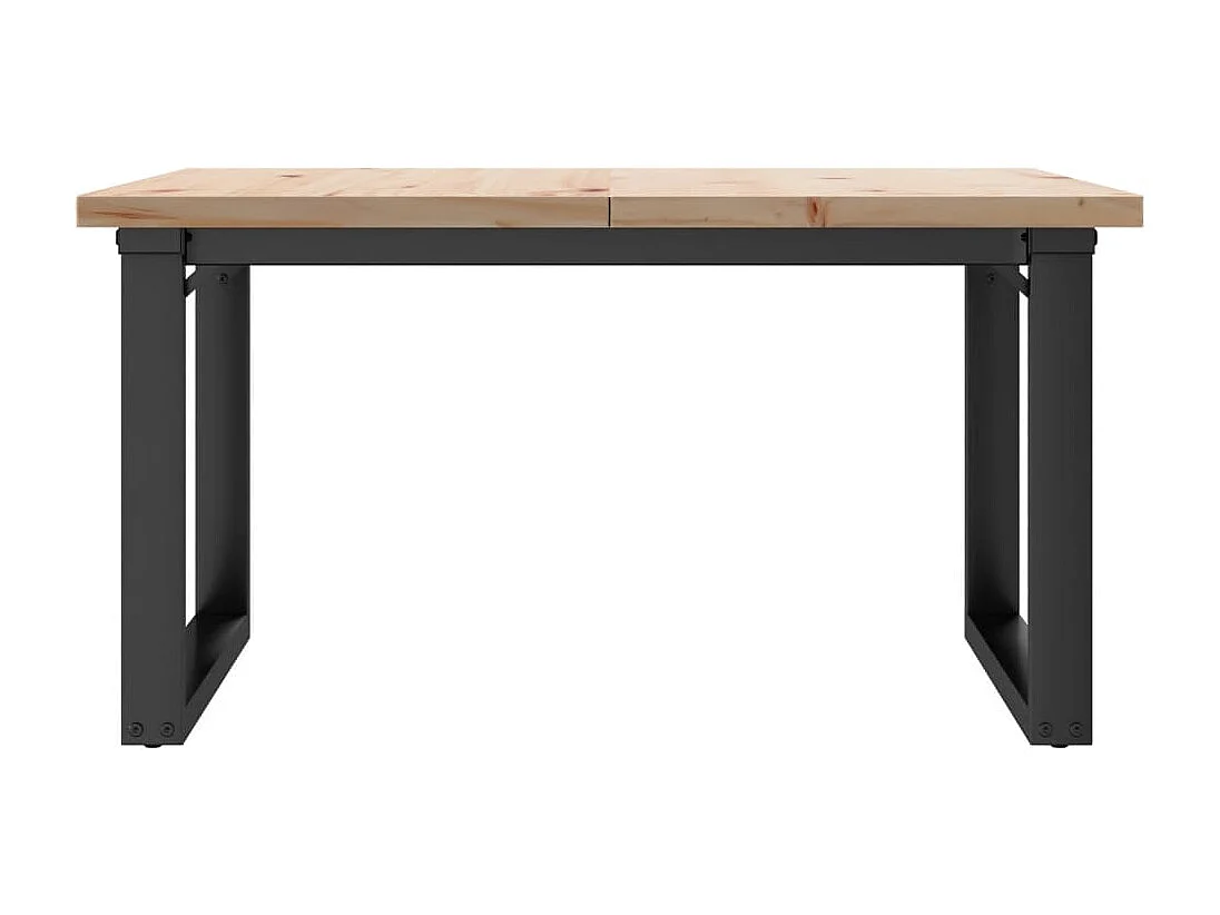 Table basse cadre en O 80x80x45,5cm bois de pin massif et fonte FR84344