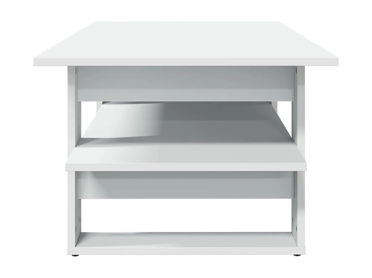 Table basse blanc 102x55x42 cm bois d'ingénierie FR41125