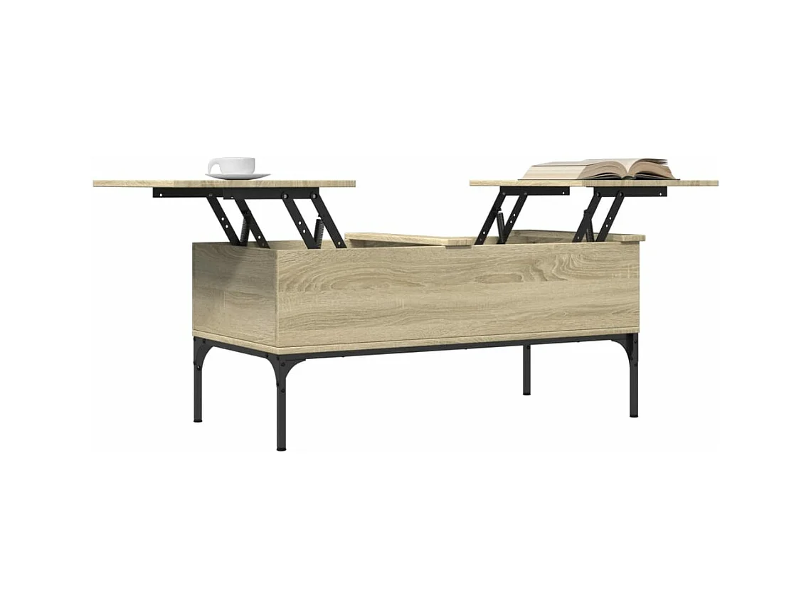 Salontafel 100x50x45 cm bewerkt hout en metaal sonoma eiken BE803294