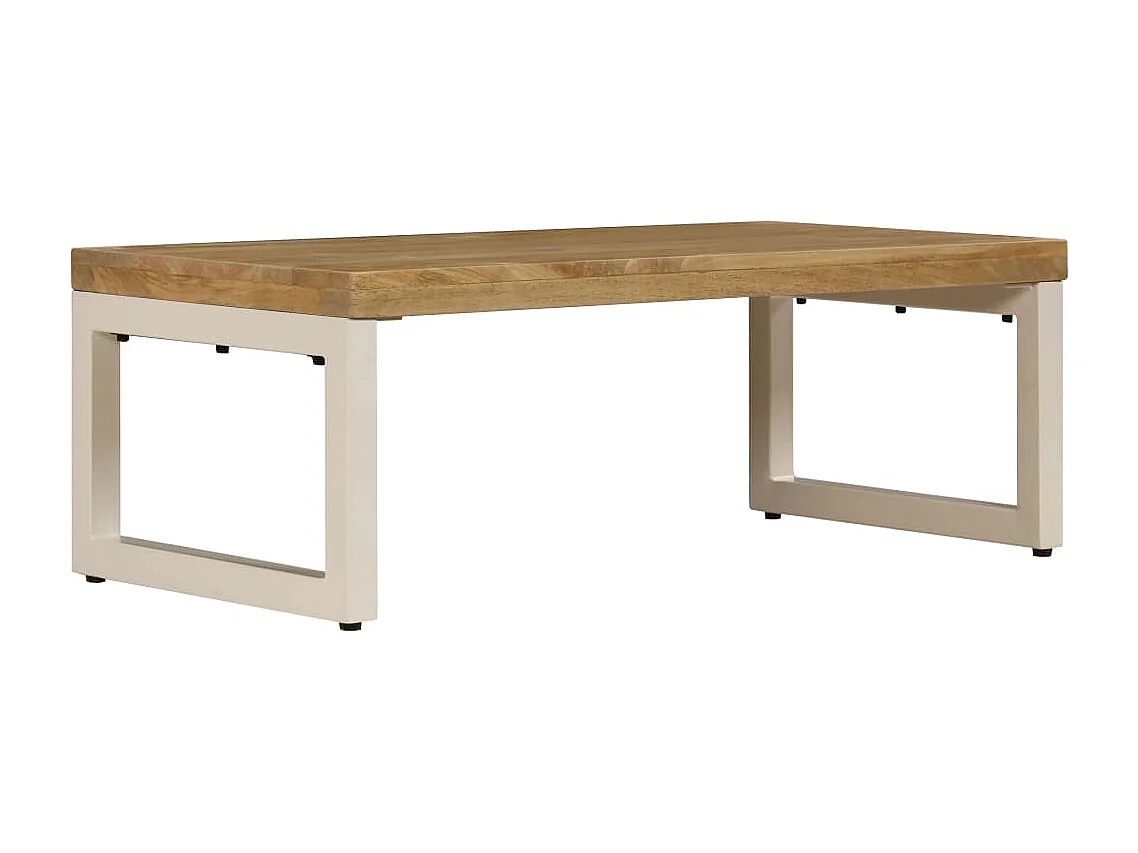 Table basse 100x50x35 cm Bois de manguier solide et acier FR34306