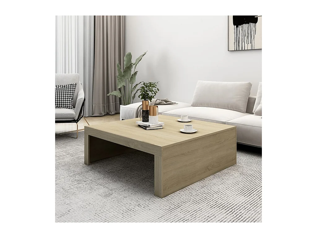 Table basse Chêne sonoma 100x100x35 cm Bois d'ingénierie FR67395