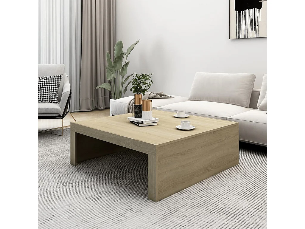 Salontafel 100x100x35 cm spaanplaat sonoma eikenkleurig BE871289