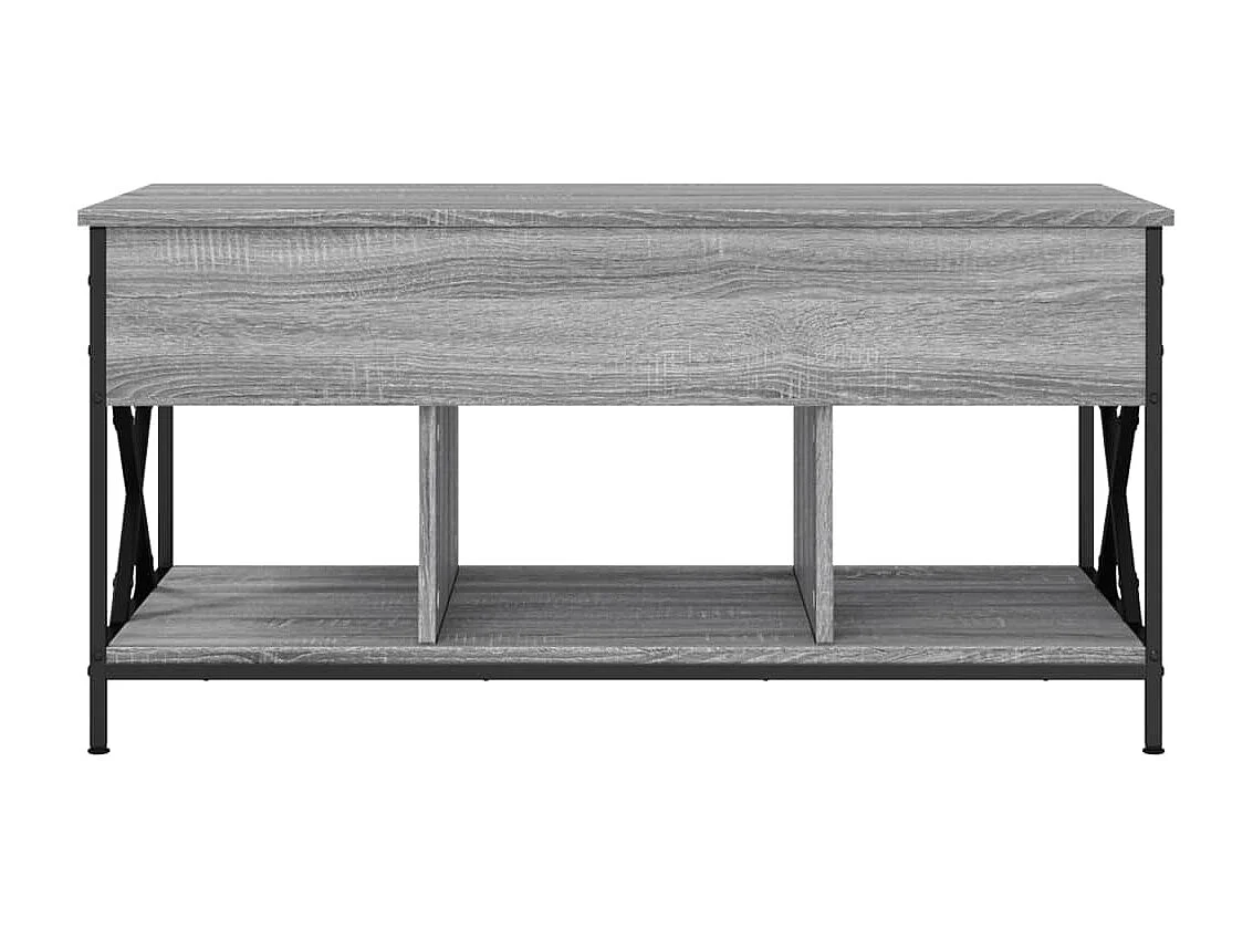 Table basse sonoma gris 100x55x50 cm bois d'ingénierie et métal FR71011