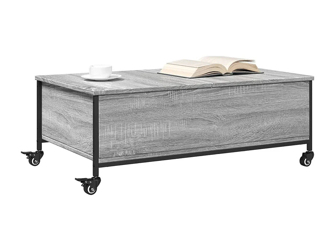 Table basse avec roulettes sonoma gris bois d'ingénierie FR43616