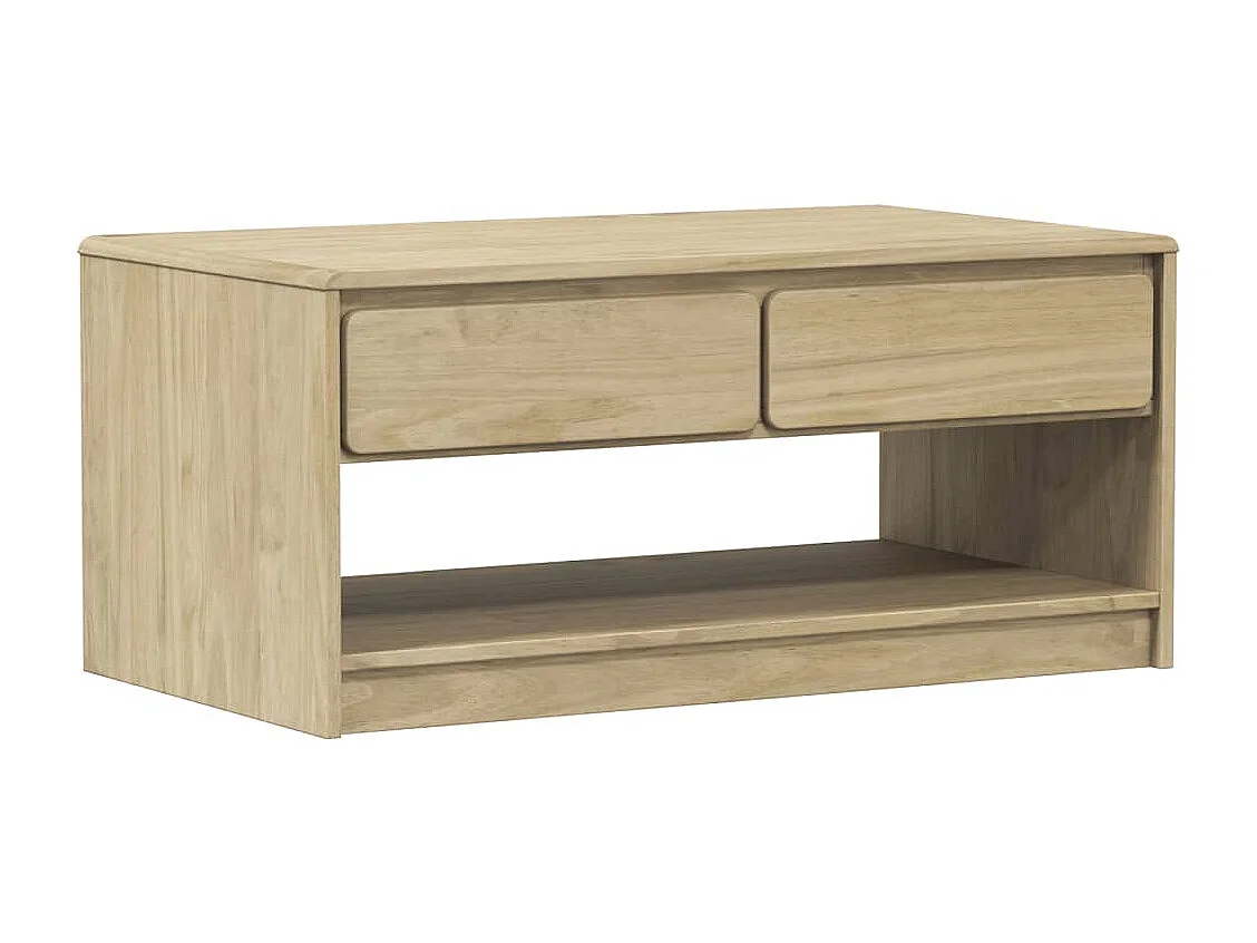 Mesa de centro SAUDA madera maciza pino color roble 99x55x45 cm ES166624